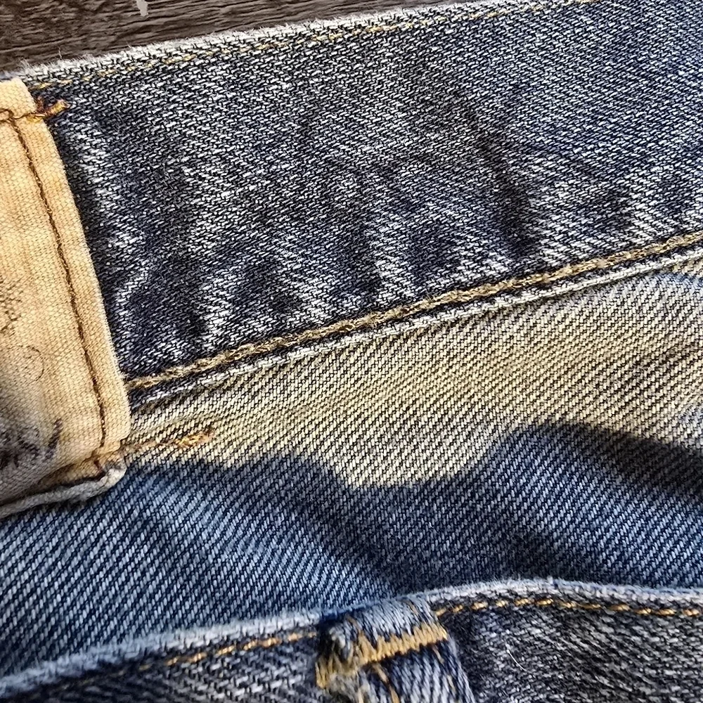 Polo Ralph Lauren Vintage Striaght Leg Denim Distressed Blue Jeans 35x32 35 X 32